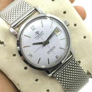 Vintage Mens Tissot Visodate Seastar Date Automatic Swiss 34mm Wrist Watch A4228