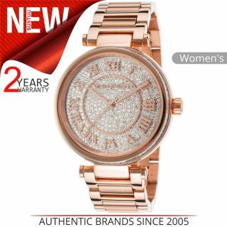Michael Kors Skylar Crystal Pave Dial Rose Gold Tone Women Bracelet Watch Mk5868