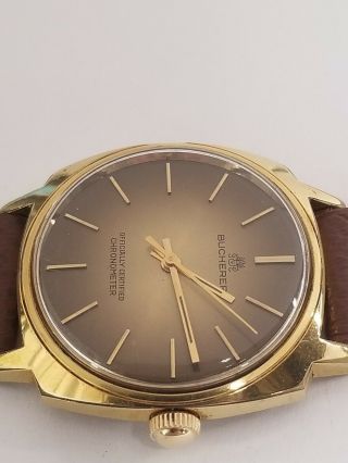 1960/70 Bucherer Officially Certified Chronometer Auto ETA 2821 25j Wristwatch 2