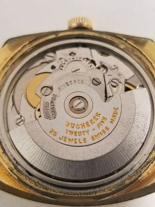 1960/70 Bucherer Officially Certified Chronometer Auto ETA 2821 25j Wristwatch 6