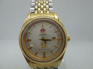 Vintage Rado Golden Horse Date Goldplated Automatic Boysize Watch (all Orig)