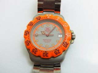 Tag Heuer Orange Formula 1 F1 Mid Unisex 37.  5mm Swiss Watch Wa1213 Ss Band Ex