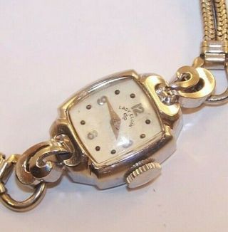 Vintage Lady Elgin 14k Solid Gold 17 Jewel 655 Watch With.  025 Gold Band