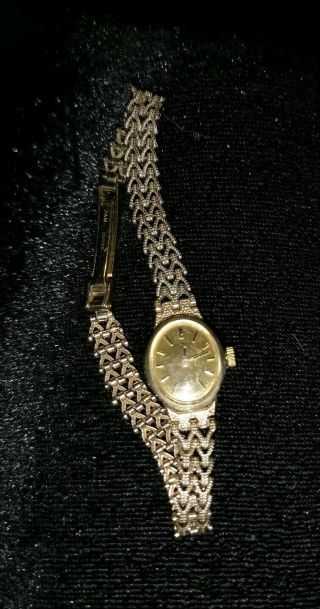 Ladies Vintage Rotary.  375 9ct Gold Case,  Bracelet Quartz Dress Wristwatch