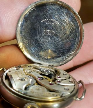 Vintage RARE Gruen.  935 Silver Trench Watch Hallmarked Watch 7