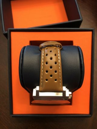 NWT Chicane Racer Watch Orange/Blue/Gray with Brown Band 4