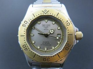 Tag Heuer 3000 Professional 934.  215 Quartz Watch Date 18k Gold Plated [6290]