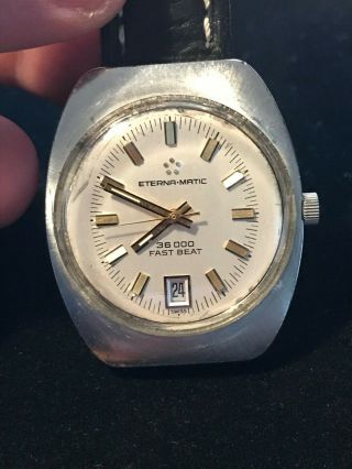 An Eterna - Matic 36000 Fast Beat Automatic Calender Wristwatch C.  Mid 1970 