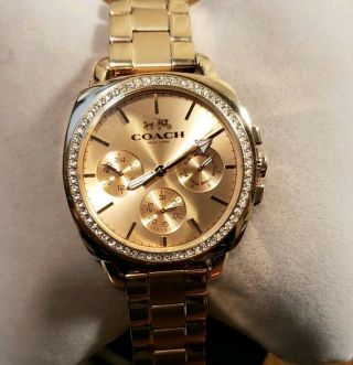 Coach Boyfriend 14502081 Breclet Rosegold Watch With 38mm Chronograph Face
