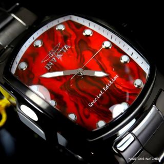 Invicta Grand Lupah Red Abalone Gunmetal Stainless Steel 47mm Quartz Watch