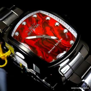 Invicta Grand Lupah Red Abalone Gunmetal Stainless Steel 47mm Quartz Watch 4