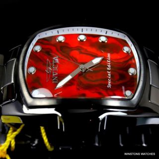 Invicta Grand Lupah Red Abalone Gunmetal Stainless Steel 47mm Quartz Watch 5