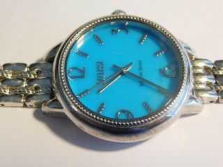 Ecclissi sterling silver watch & band with sleeping beauty turquoise face & stem 4