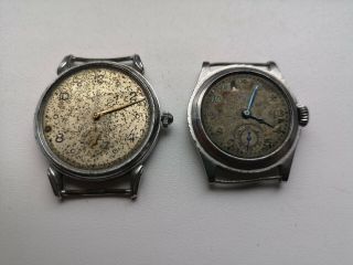Set of 2 old watch military ?? Gub Glashutte Roamer for repair/parts 2