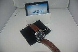 Seiko Snkn37 Recraft Automatic With Calf Skin Strap And Blue Dial