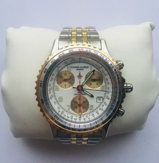 Chase Durer Wing Commander Swiss 27 Jewel Two Tone Chronograph Sapphire Crystal