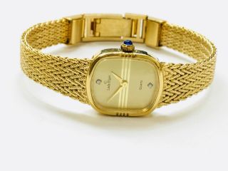 Vintage Lady Elgin Womens Diamond Quartz Wrist Watch Very Elegant (dz674 - 590)