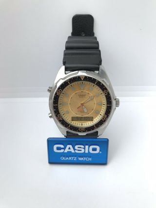 Vintage Casio Amw - 320d Mod1374 Dual Time Alarm Wr100m Divers Mens Wrist Watch