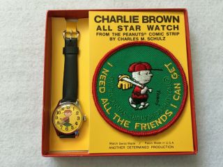 Old Stock Swiss Made Charlie Brown All Star Mechanical Wind Up Watch