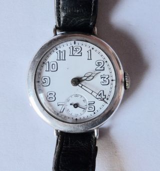 Solid Silver Trench Watch Hallmarked 1917 And