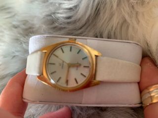 Vintage Ladies Omega Geneve Gold Plated Wrist Watch 3