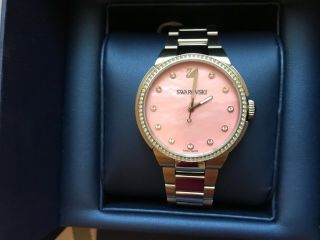 Swarovski City Sts Lady’s Watch 5205993 Pink Mop Dial Stainless Steel Strap Bnwb
