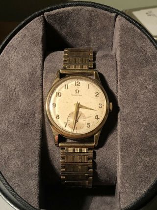 Omega Vintage Watch,  Gold Plated With 9k Yellow Gold Strap,  Mechanical Movement