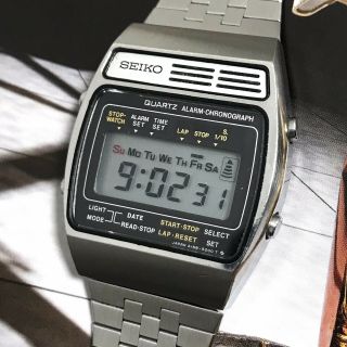 Seiko Early 80s Vintage Lcd Alarm Chronograph Watch Ref A158 - 5000 Rare Survivor