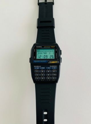 Vintage 1996 Casio Dbc - 150 Data Bank 150 Digital Calculator Watch
