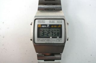 Vintage 1980s ? Seiko Chronograph M929 - 5000 Quartz Lcd Digital Watch
