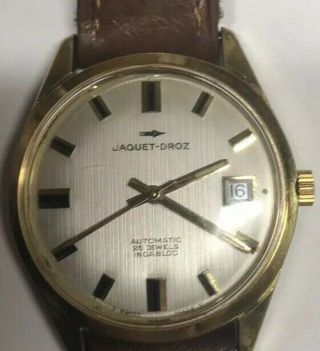 Vintage Jaquet - Droz Watch 25 Jewels Incabloc 24580 Automatic