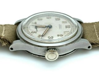 RARE 1940 ' s GALLET MILITARY STAINLESS STEEL WATCH FULLY SUB SEC DIAL 8