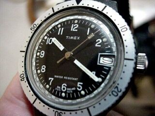 1970`s Vintage Timex Men Water Resistant Grandprix Rally Style Mechanical Watch