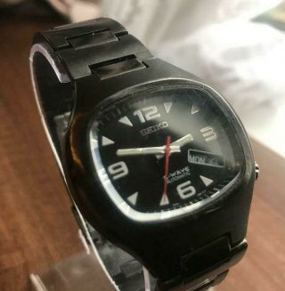 Seiko 5 Japan Made Automatic Gents Watch Black Plated Watch