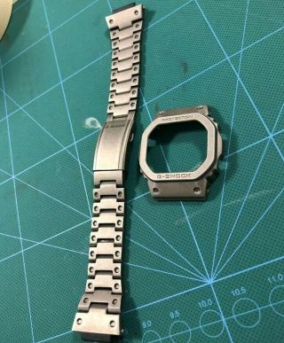 Custom Made Silver Age Metal Bezel And Bracelet For Casio G Shock Gw - M5610.