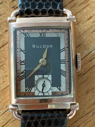 Antique 1940’s Bulova Fancy Rose Gold Watch,  Rare Beauty