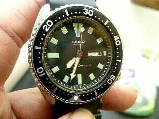 Mens 42mm SEIKO 150m Automatic Classic 6309 - 7290 Black Diver Vintage 1987 2