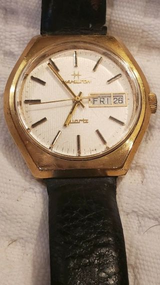Vintage Mens Hamilton Aurore Villeret 14k Yellow Gold Mechanical Watch