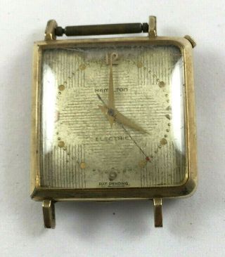 Hamilton 500 Electric Wristwatch 10k Gold Filled For Repair Or Needs Battery