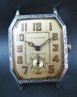 Vintage A.  Lecoultre Blancpain Art Deco Silver Tone Mens Watch 15j 1930