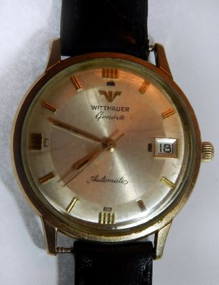 Very Rare Wittnauer By Longines Geneve Automatic 1260 - Wrench Vtg Mens Watch