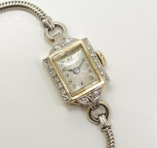 Vintage 1940s/50s Swiss Longines 14k Gold Diamond 17j Ladies Wristwatch