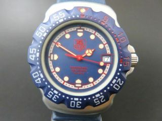 TAG HEUER 370.  513 Formula 1 Professional Quartz Watch Blue Date Battery 3