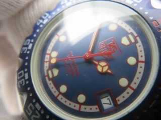 TAG HEUER 370.  513 Formula 1 Professional Quartz Watch Blue Date Battery 5