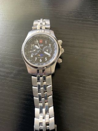 Victorinox Swiss Army Odyssey Chronograph Day Date Moon Week.  Pre - Owned Cond.