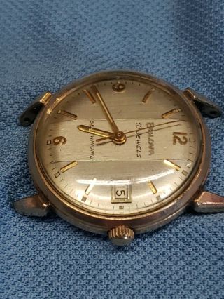 1967 vintage Bulova Automatic 30 Jewel men ' s wristwatch,  not running 2