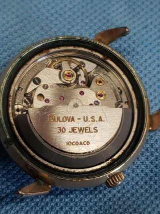 1967 vintage Bulova Automatic 30 Jewel men ' s wristwatch,  not running 6