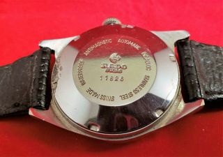 Vintage 60 ' s era Rado Swiss Made Automatic Men ' s Dress Watch Pie Pan Dial 8