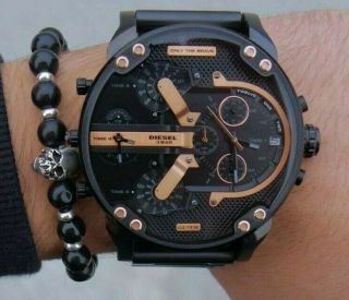Diesel Mr.  Daddy Dz7312 Black Dial Black Ion Plated Wrist Watch For Men