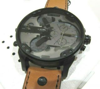 Diesel Men ' s DZ7406 Chronograph Mr.  Daddy 2.  0 Brown Leather Strap Watch 57mm NWT 3